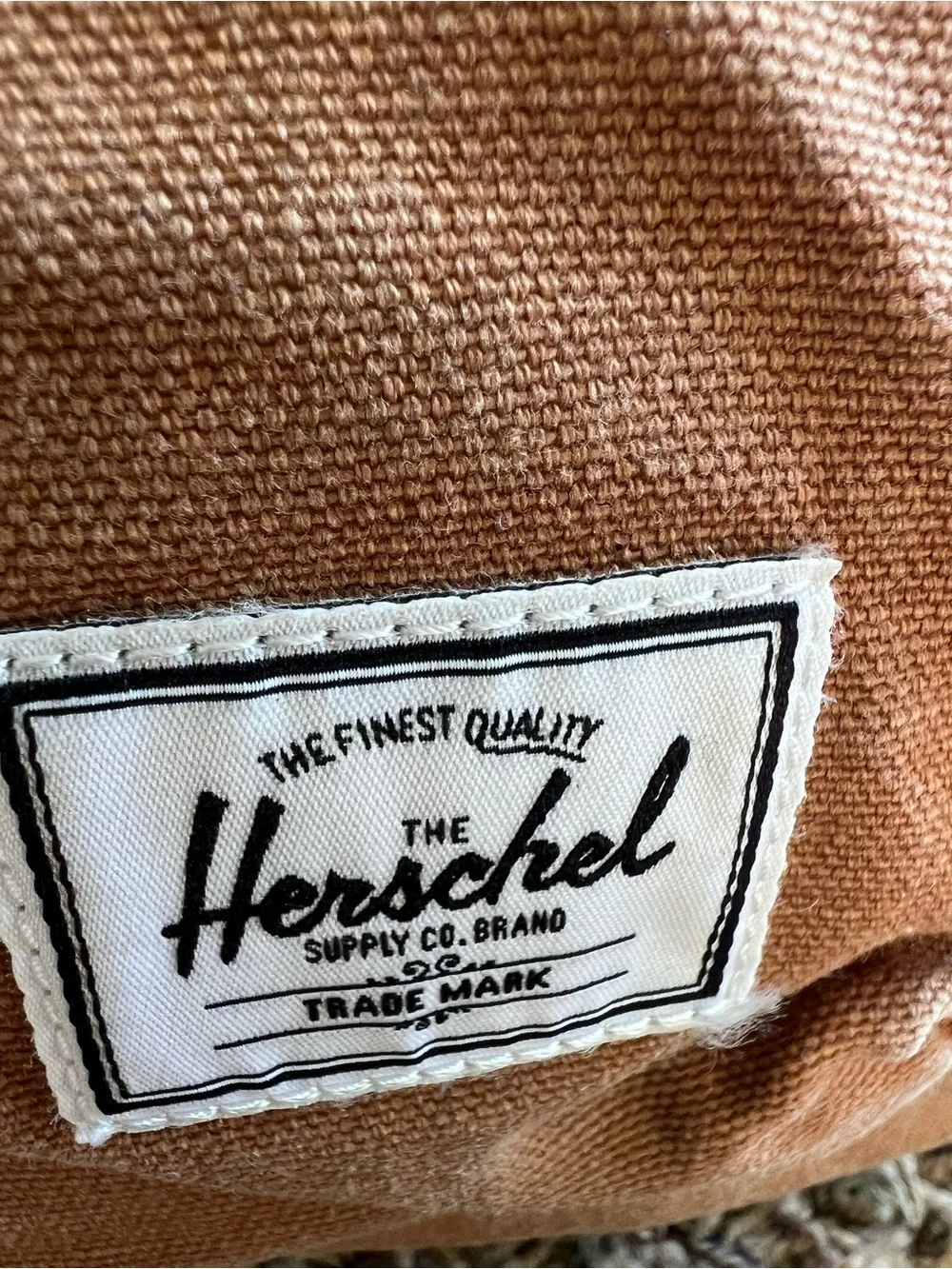 Herschel Supply Co Cotton Canvas Backpack Camel Brown Laptop School Travel
